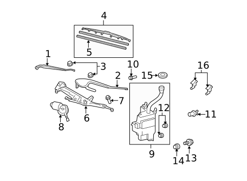 Wiper & Washer Components for 2008 Lexus RX400h #0