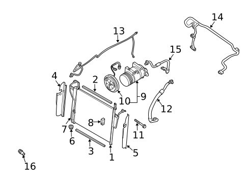Condenser, Compressor & Lines for 2009 INFINITI QX56 #0