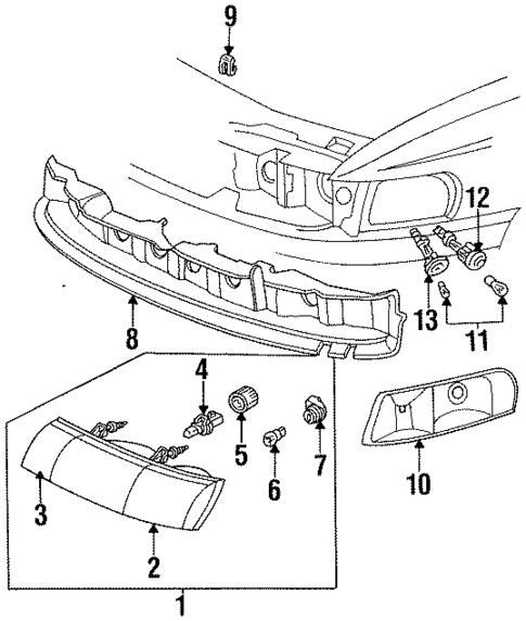 Headlamp Components for 1993 Ford Taurus #0