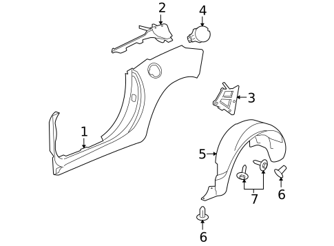 Quarter Panel & Components for 2008 Pontiac Solstice #0