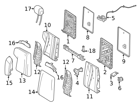 Rear Seat Components for 2020 Mercedes-Benz E 450 #2