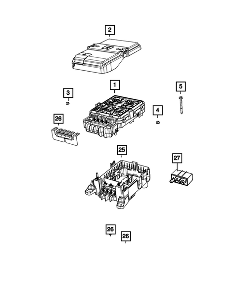 Power Distribution, Fuse Block, Junction Block, Relays and Fuses for 2023 Jeep Grand Cherokee L #1