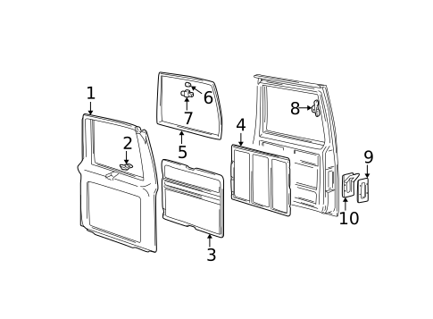 Interior Trim - Back Door for 2001 GMC Safari #0