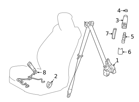Front Seat Belts for 2025 Lexus LC500 #0