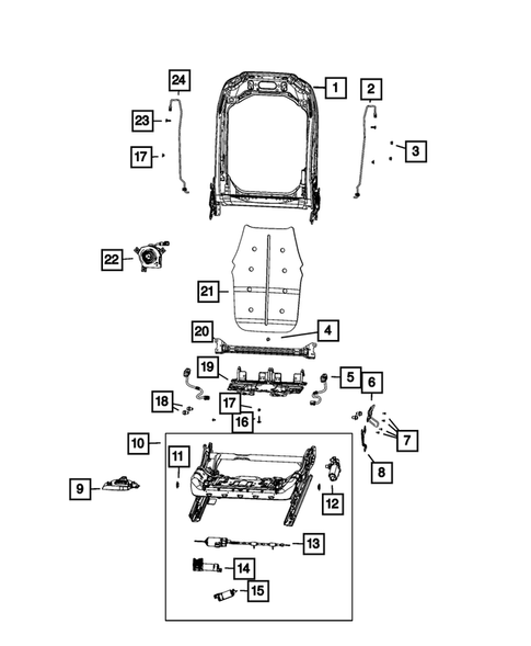 Front Seats - Adjusters, Recliners, Shields and Risers for 2021 Jeep Grand Cherokee L #2