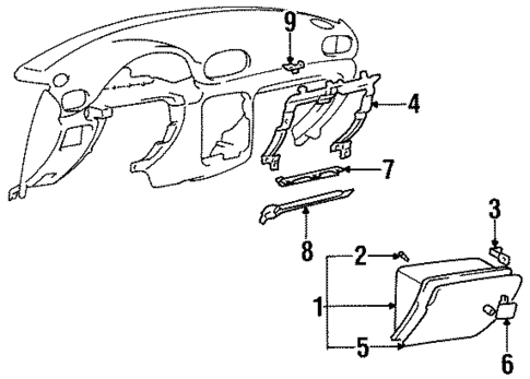 Glove Box for 1998 Hyundai Accent #0
