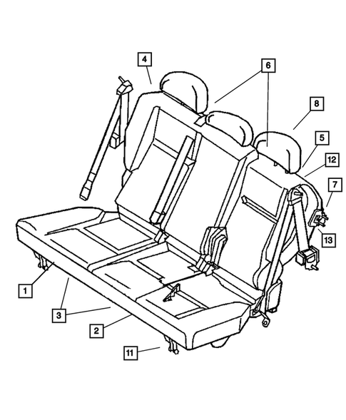 Rear Seats-Folding for 2004 Chrysler PT Cruiser #6