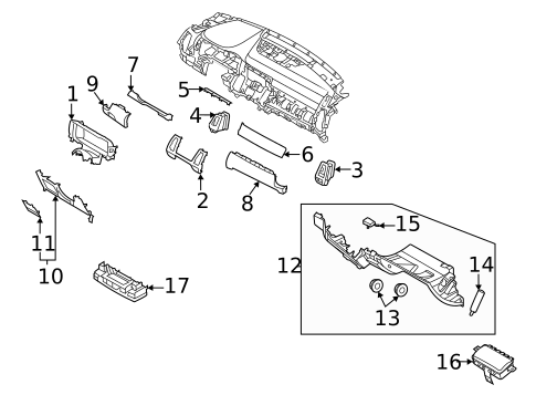 Instrument Panel Components for 2023 Kia Sorento #0
