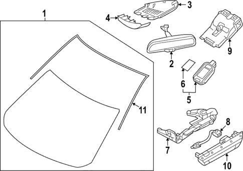 Glass - Windshield for 2023 Mazda 3 #4