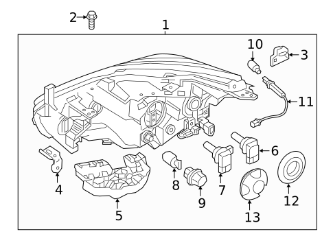 Headlamp Components for 2016 Nissan Murano #0