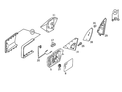 Outside Rearview Mirror on Driver Side for 1991 Mercedes-Benz 190E #0