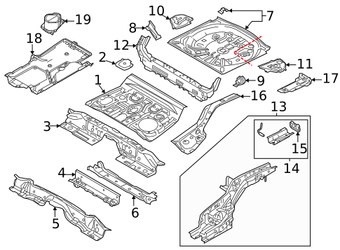 Rear Floor & Rails for 2018 Mazda CX-5 #0
