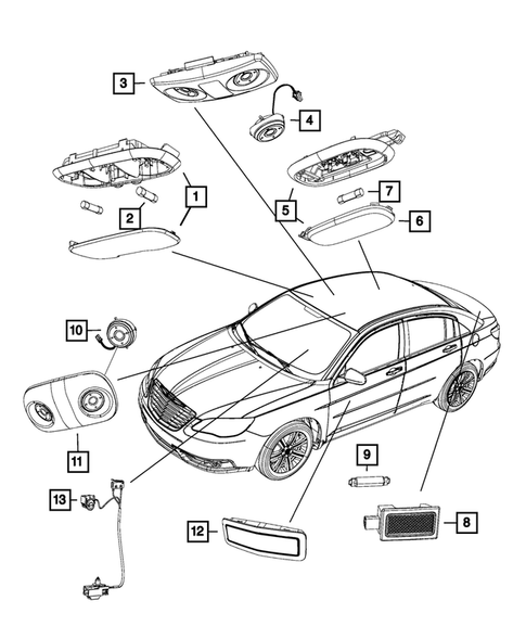 Lamps-Interior and Exterior for 2012 Chrysler 200 #0