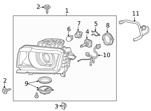 Headlamp Components for 2014 Chevrolet Camaro #2