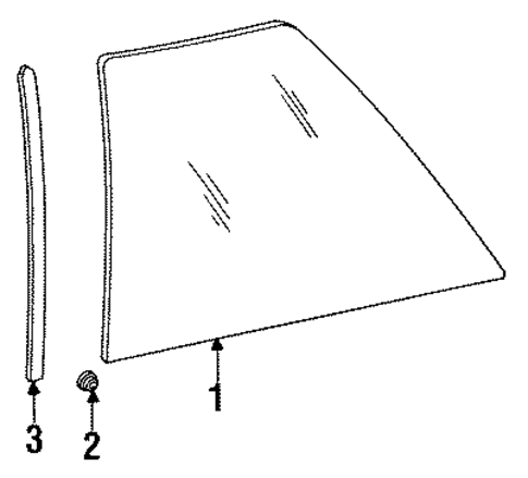Glass & Hardware for 1990 Subaru Loyale #2