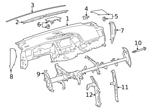 Instrument Panel for 2017 Toyota Highlander #0