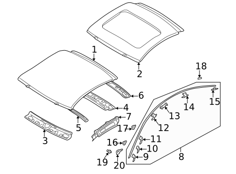 Roof & Components for 2004 Chrysler Sebring #0