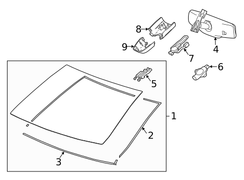 Glass - Windshield for 2016 Cadillac ATS #2