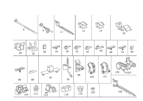 Loom Ties and Cable Mounting Parts for 2002 Mercedes-Benz ML55 AMG #0