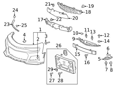 Bumper & Components - Front for 2021 Chevrolet Camaro #0