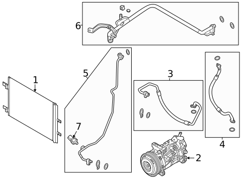 Condenser, Compressor & Lines for 2021 Nissan Rogue #1