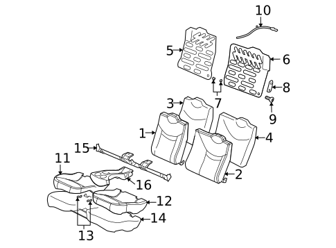 Rear Seat Components for 2007 Saturn Ion #0