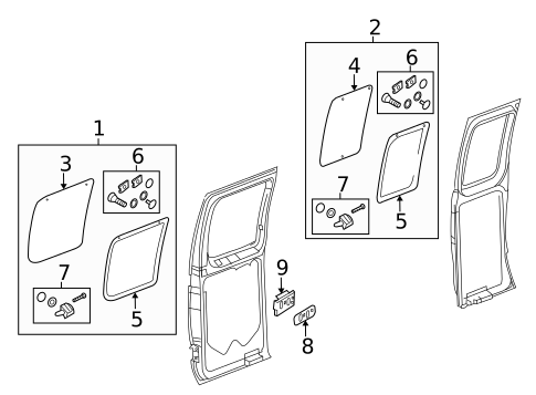 Glass - Side Door for 2013 Ford E-150 #0