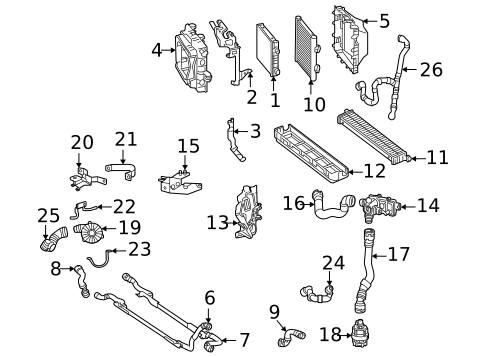 Radiator & Components for 2021 Mercedes-Benz AMG GT 63 S #0