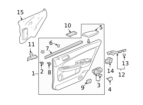 Interior Trim - Rear Door for 2007 Honda Accord #2