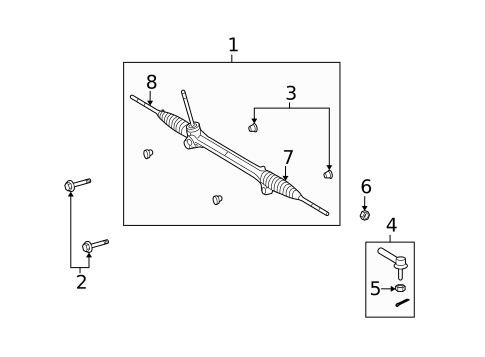 Steering Gear & Linkage for 2009 Toyota Matrix #0