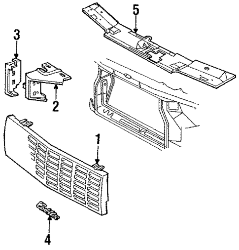 Grille & Components for 1991 Cadillac Eldorado #0