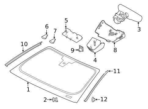 Glass - Windshield for 2020 Jaguar F-Type #1