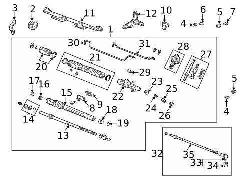 Steering Gear & Linkage for 2008 Honda Element #0