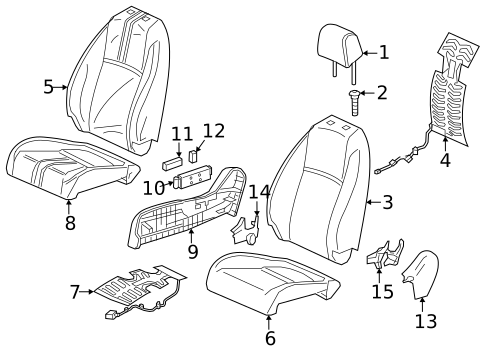 Passenger Seat Components for 2022 Honda Civic #2