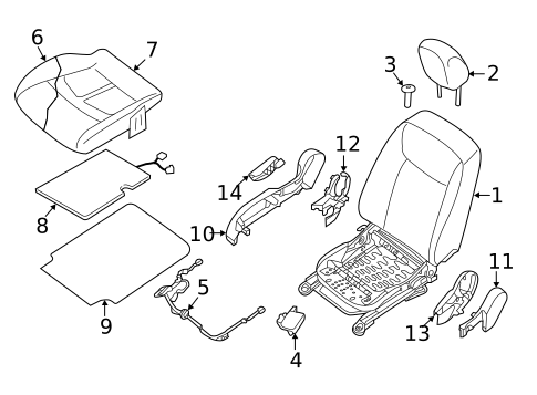 Passenger Seat Components for 2019 Nissan LEAF #0