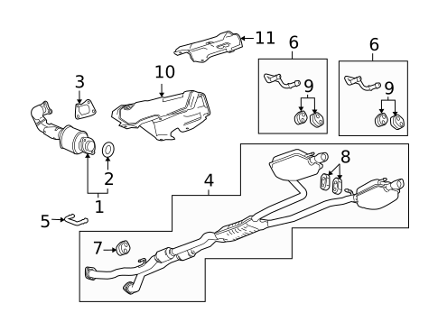 Exhaust Components for 2011 Cadillac CTS #1