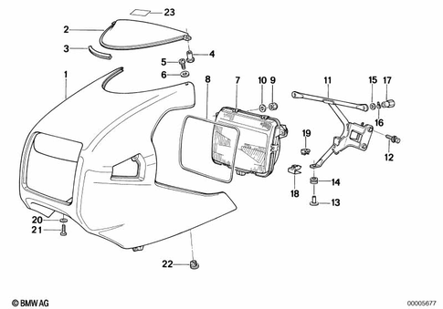 Motorcycle Trim Section, Windshield for 1990 BMW-Motorrad K 1 #1