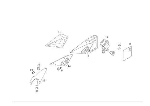 Co-Driver Outside Rearview Mirror for 1986 Mercedes-Benz 300E #2
