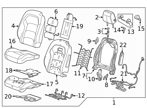 Driver Seat Components for 2022 Chevrolet Camaro #0