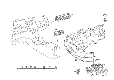Heating/Air-Conditioner Operating Unit for 1999 Mercedes-Benz ML 320 #0