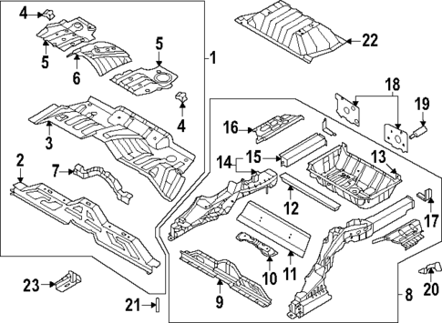 Rear Floor & Rails for 2023 Genesis Electrified G80 #0