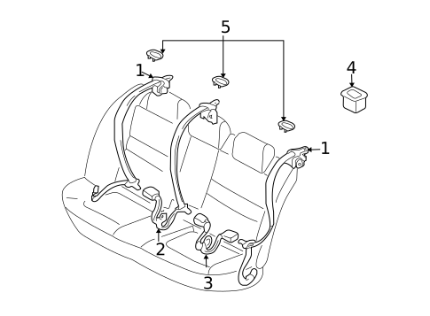 Rear Seat Belts for 2009 Subaru Legacy #0