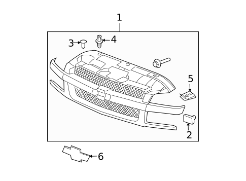 Grille & Components for 2004 Chevrolet Avalanche 2500 #0