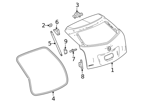 Liftgate for 2014 Cadillac SRX #1