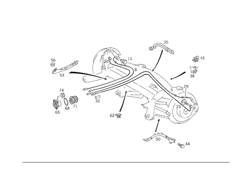 Rear Axle Wiring for 1985 Mercedes-Benz 500SEL #1