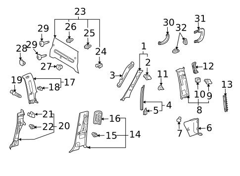 Interior Trim - Cab for 2006 Toyota Tundra #0
