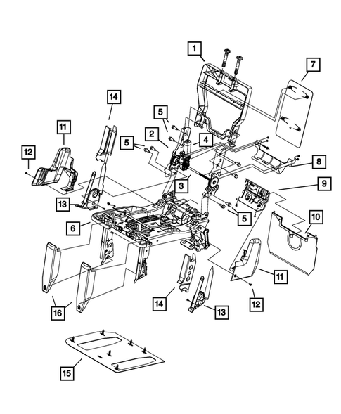 Rear Seats - Third Row - Adjusters, Recliners, Shields and Risers for 2010 Chrysler Town & Country #0