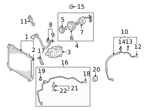 Condenser, Compressor & Lines for 2003 Toyota Matrix #0