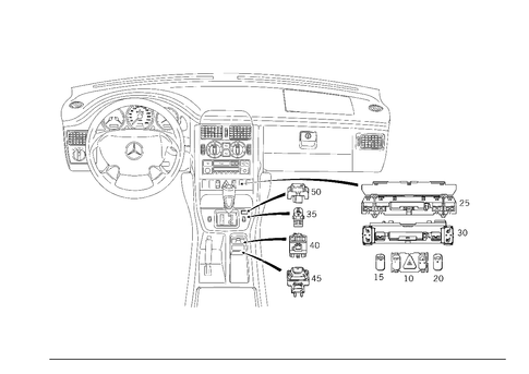 Switch in Instrument Panel and Center Console for 2002 Mercedes-Benz SLK320 #0