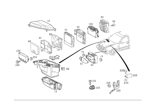 Apparatus Case and Control Units for 1999 Mercedes-Benz E430 #1